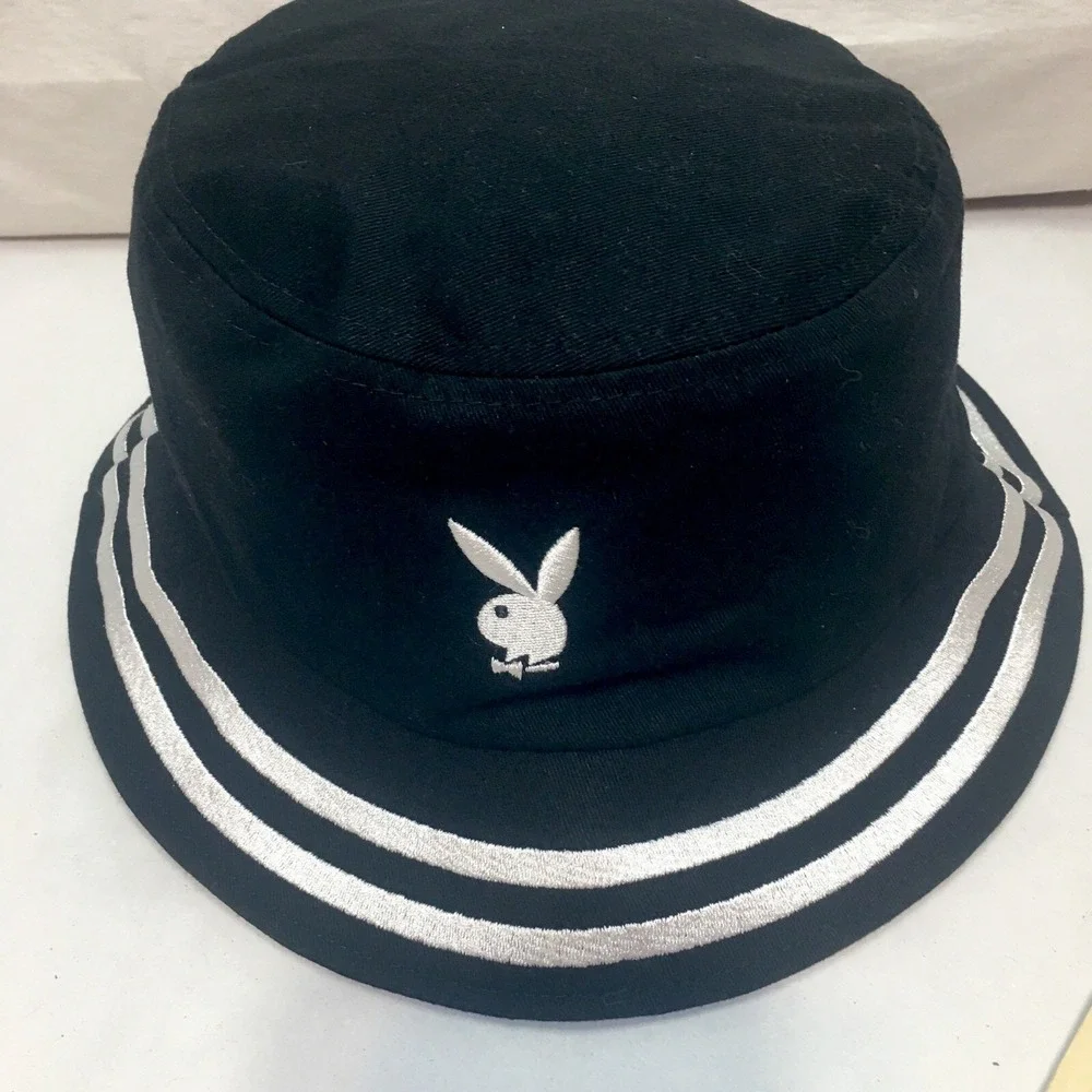Playboy Bunny Bucket Hat Black White Logo  Unisex